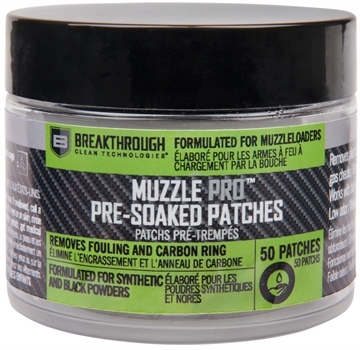 Picture of BREAKTHROUGH CLEAN TECHNOLOGIES MUZZLE PRO ROUND PRE-SOAKED CLEANING PATCHES BT-MZ-SCP BT-MZ-SCP BTMZSCP