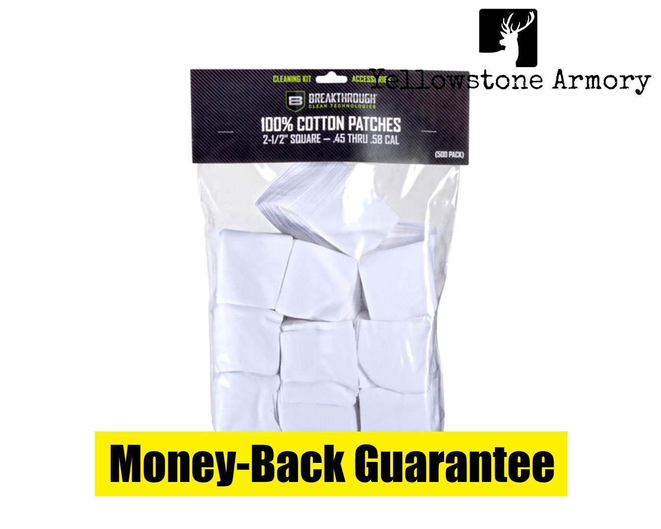 BREAKTHROUGH CLEANING PATCHES 2 1/2" SQUARE .45-.58 50 PACK BTCPS21250-img-0