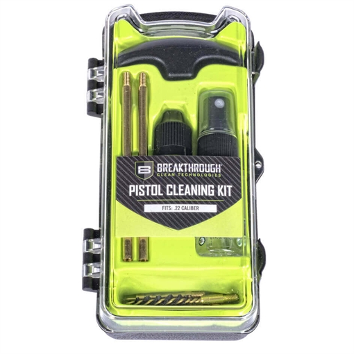 Picture of Breakthrough Clean Technologies Vision Series, Cleaning Kit, For .22 Cal, Includes Cleaning Rod Sections, Hard Bristle Nylon Brushes, Jags, Patch Holders, Cotton Patches, Durable Aluminum Handle And Mini Bottles of Breakthrough Military-Grade Solvent And Battle Born High-Purity Oil BT-ECC-22 BTECC22