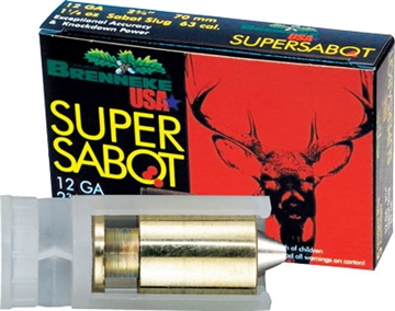 Picture of BRENNEKE SUPER SABOT LEAD FREE AMO ( RIFLE BBLS ONLY ) 12GA 2.75 IN 1 1/8OZ 5-RD SL-122SUS SL122SUS