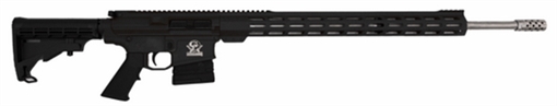 Picture of Great Lakes Firearms GL10243SSBLK AR-10 243 Win 5+1 24" Stainless Threaded Barrel, Black Picatinny Rail Aluminum Receiver, 20" M-LOK Handguard, Black Hogue OverMolded Stock, Mil-Spec Grip, Right Hand GL10243SSBLK GL10243SS BLK
