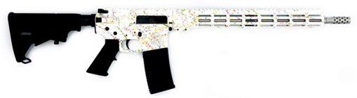 Picture of Great Lakes AR-15 "Saved By the Splatter" Rifle .223 Wylde 30rd Magazine 16" Barrel White/Stainless Steel GL15223SS S-WHT