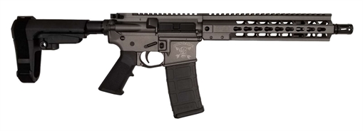 Picture of BRIGADE MFG AR HGA 5.56 10.5IN BBL 10IN RAIL FORGED TUNG GREY SBA3 BRACE 30RD A2 FLASH HIDER A5610532