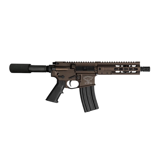 Picture of BRIGADE MFG AR HGA 5.56 7.5IN BBL 7IN RAIL FORGED BURNT BRONZE PADDED BUFFER TUBE 30RD MINI CAN A561756B