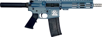Picture of Great Lakes AR-15 Handgun .223 Wylde 30rd Magazine 7.5" Stainless Barrel Blue Titanium Finish GL15223SSP BLU