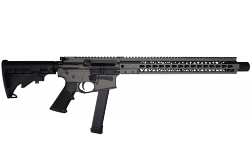 Picture of BRIGADE MFG BM-9 RIA 9MM 16IN BBL 15IN U-RAIL FORGED TUNG GREY ADJ 6-POSITION STK 33RD GLOCK MAG A0911633