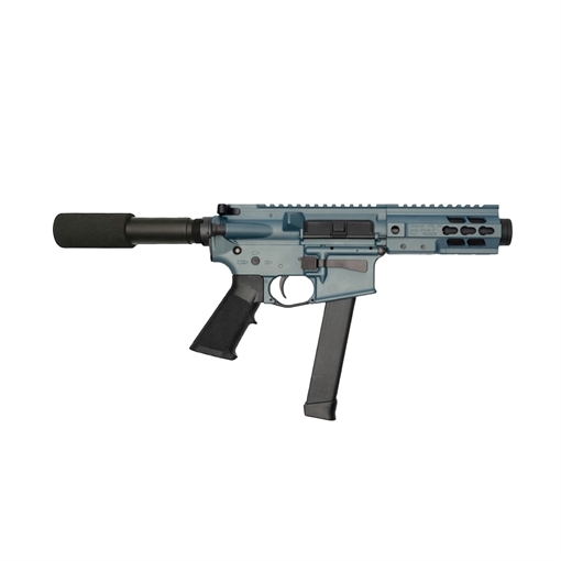 Picture of BRIGADE MFG BM-9 HGA 9MM 5.5IN BBL 5IN U-RAIL FORGED BLUE TITANIUM PADDED BUFFER TUBE 33RD MINI CAN A091558B