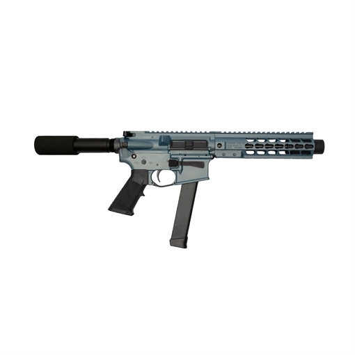 Picture of BRIGADE MFG BM-9 HGA 9MM 9IN BBL 8IN RAIL FORGED BLUE TITANIUM PADDED BUFFER TUBE 33RD MAG MINI CAN A091908B