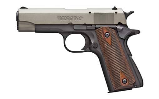 Picture of Browning 1911-22 A1 *CA Compliant Full Size Frame 22 LR 10+1. 4.25" Stainless Steel Barrel, Gray Anodized Serrated Slide, Matte Black Aluminum Frame w/Beavertail 051879490
