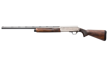 Picture of Browning A5 Ultimate, Semi-automatic Shotgun, 12 Gauge 3" Chamber, 26" Blued Barrel, Scroll Engraving, Satin Nickel Finish, Turkish Walnut Stock, Fiber Optic Front Sight, Includes 3 Invector-DS Choke Tubes - F, M, IC, 4 Rounds 0118203005