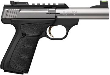 Picture of Browning Buck Mark Plus Micro Bull 22 LR 10+1 4" Stainless Bull Barrel, Stainless Serrated Slide w/Picatinny Rail, Matte Black Alloy Steel Frame, Black Overmolded UFX Grip 051605490
