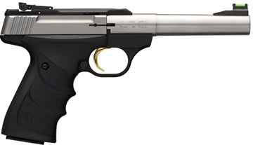 Picture of Browning Buck Mark, Camper, Semi-automatic, Metal Frame Pistol, 22LR, 5.5" Barrel, Aluminum, Stainless Finish, URX Grip, Fiber Optic Front Sight, 10 Rounds, 1 Magazine 051442490
