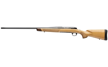 Picture of Browning X-Bolt 2, Medallion Maple, Bolt Action Rifle, 6.5 Creedmoor, 22" Sporter Contour Barrel, 1:8 Twist, Threaded M13X.75, Muzzle Brake, Polished Blue Finish, Black, Gloss Finished Medallion AAAA White Maple Stock, 4 Rounds, 1 Magazine 036080282