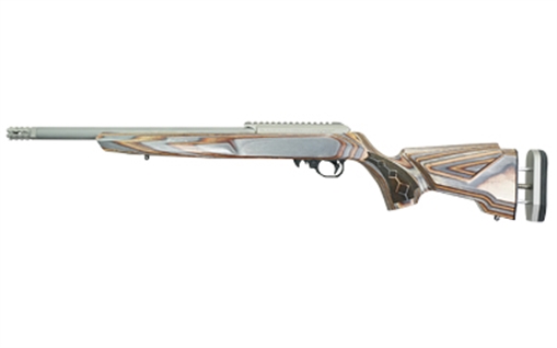 Picture of Black Rain Ordnance Deluxe, Semi-automatic Rifle, 22 LR, 16" Threaded Barrel, 1/2X28" Thread Pitch, Matte Stainless Finish, Silver, Multi Color Boyds Agility Hard Wood Stock, 10 Rounds, 1 Magazine BRO-22-D-SC BRO22DSC