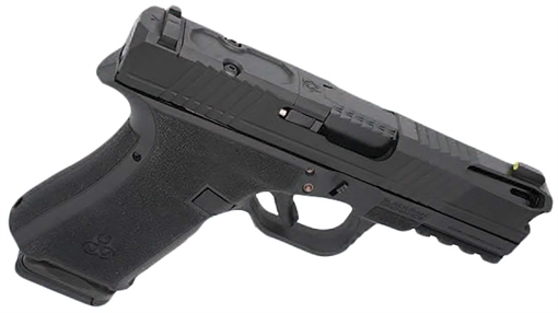 Picture of Black Rain Ordnance Frontline +, Striker Fired, Semi-automatic, Compact, Polymer Frame Pistol, 9MM, 4" Ported Barrel, Cerakote Finish, Battle Worn Black, Optic Cut for RMR, AmeriGlo Tritium Front Sight, Black Rear, 15 Rounds BRO-FLP-9MM-BLK-PLUS FLP9MMBLK