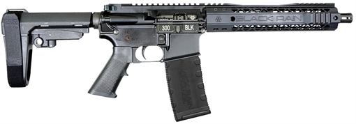 Picture of Black Rain Ordnance Spec15 300 Blackout 30+1 10.50" Black Nitride Steel Barrel, 10" M-LOK Handguard, Black Anodized Aluminum Picatinny Rail Receiver, Tactical SBA3 Brace, Black G.I. Grip BROSPEC15300BLKPSBA3 680490946639