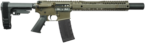 Picture of Black Rain Ordnance Bro M30A Sports South ROTR 300 Blackout Badlands Cerakote Aluminum Picatinny Rail Receiver Black Black Polymer Grip BROROTRM30A