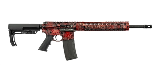 Picture of BLACK RAIN CRYPT RIA 5.56 16IN HBAR BBL 12IN MLOK HYBRID HG RED ANODIZED SKULLS 30RD MAG BROCRYPTRED BRO-CRYPT-RED