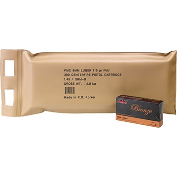 Picture of PMC Bronze Battle Pack 9mm Luger Handgun Ammo - 115 Grain 9A-BP