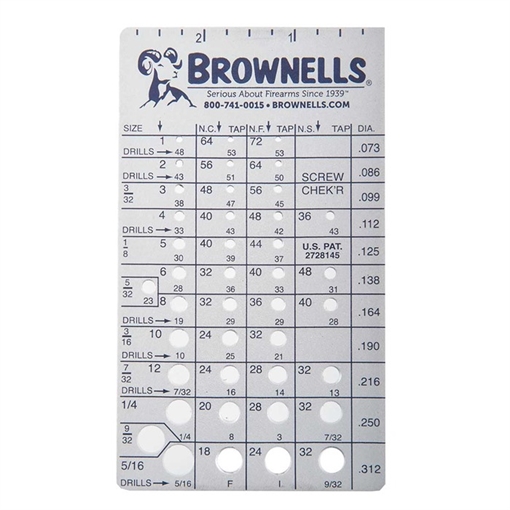 Picture of Brownells U.S. SCREW CHEK'R STEEL 02110