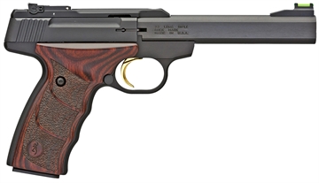 Picture of Browning Buck Mark Plus *CA Compliant 22 LR 10+1 5.50" Slab Side Barrel, Matte Black Serrated Steel Slide & Aluminum Frame, Brown Finger Grooved Laminate Grips 051429490