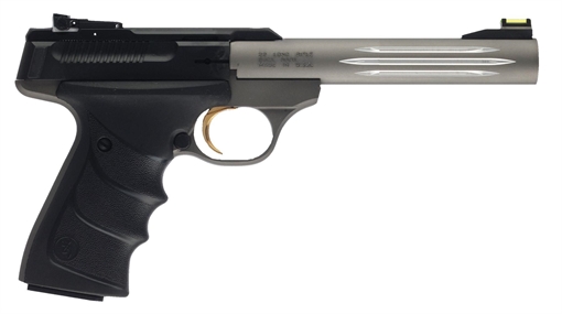 Picture of Browning Buck Mark Lite *CA Compliant 22 LR 10+1 5.50" Matte Gray Fluted Barrel, Serrated Steel Slide, Matte Gray Aluminum Frame & Black Ultragrip RX Grips 051461490