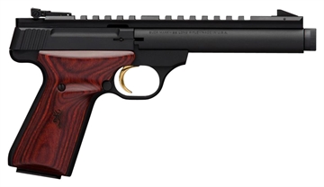 Picture of Browning Buck Mark Field Target SR 22 LR 10+1 5.50" Black Threaded Bull Barrel, Matte Black Aluminum Frame, Picatinny Rail Receiver, Laminate Cocobolo Target Grip, Right Hand 051527490