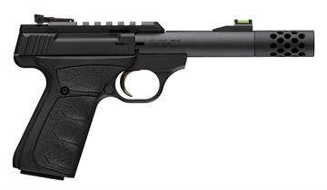 Picture of Browning Buck Mark Micro Bull SR 22 LR 10+1 4" Matte Black Threaded Bull Barrel, Matte Black Optic Ready/Serrated Slide, Matte Black Aluminum Frame, Picatinny Rail, Black Overmolded URX Grip 051594490