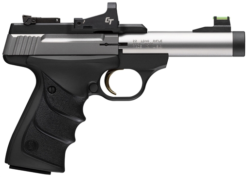 Picture of Browning Buck Mark Micro Bull SR w/Optic 22 LR 10+1 4" Matte Stainless Threaded Bull Barrel, Optic Ready/Serrated Slide, Matte Black Aluminum Frame w/Picatinny Rail, Crimson Trace Red Dot 051595490