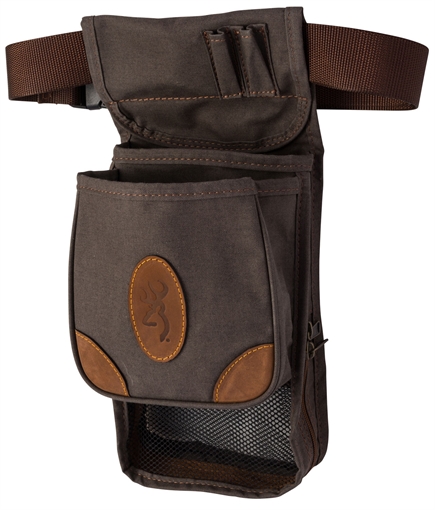 Picture of Browning Lona Deluxe Shell Pouch Flint Canvas/Leather Belt Mount Adjustable 121388693