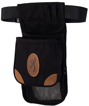 Picture of Browning Lona Deluxe Shell Pouch Black/Brown Canvas/Leather Belt Mount Adjustable 121388993