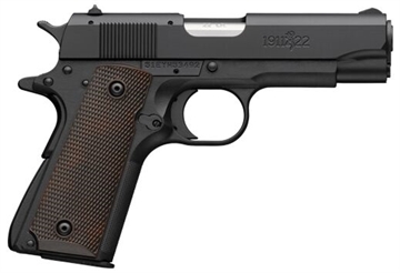 Picture of Browning 1911-22 A1 Compact Frame 22 LR 10+1 3.63" Stainless Steel Barrel, Matte Black Serrated Slide, Matte Black Aluminum Frame, Brown Composite Grip 051064490