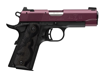 Picture of Browning 1911-22 Black Label Compact Frame 22 LR 10+1 3.63" Matte Stainless Steel Barrel, Black Cherry Cerakote Serrated Steel Slide, Matte Black Polymer Frame w/Beavertail 051062490