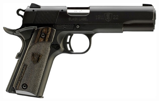 Picture of Browning 1911-22 Black Label Full Size Frame 22 LR 10+1, 4.25" Stainless Steel Barrel, Matte Black Serrated Slide & Polymer Frame w/Beavertail 051814490