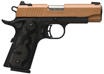 Picture of Browning 1911-380 Black Label Compact Frame 380 ACP 8+1, 3.63" Matte Stainless Steel Barrel, Copper Cerakote Serrated Stainless Steel Slide, Matte Black Polymer Frame w/Beavertail 051988492