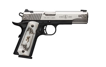 Picture of BROWNING 1911-380 BLACK LABEL MEDALLION HGA 380ACP 4.25IN BBL SS/BLACK WHITE GRIPS 8/RD 051966492