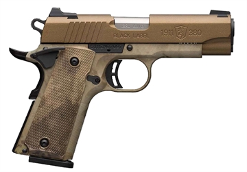 Picture of BROWNING 1911-380 HGA 380 ACP 3 5/8" BBL BRONZE CERAKOTE ATAC CAMO 2 8/RD MAGS BLACK LABEL SPEED 051963492