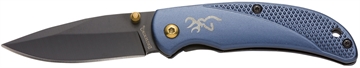 Picture of Browning Prism 3 EDC Folding 2.38" Plain Black Oxide 7Cr17MoV SS Blade, Navy w/Brass Accents & Logo Anodized Aluminum Handle, Includes Pocket Clip 3220341