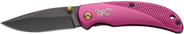Picture of Browning Prism 3 EDC Folding 2.38" Plain Black Oxide 7Cr17MoV SS Blade, Plum w/Brass Accents & Logo Anodized Aluminum Handle, Includes Pocket Clip 3220343