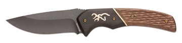 Picture of Browning Hunter Large 3.63" Fixed Drop Point Plain Black Oxide Stonewashed 440C SS/Blade Brown Jigged Walnut Handle Includes Sheath 3220397