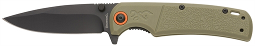 Picture of Browning Buckmark Slim EDC 3.13" Folding Drop Point Plain Black Oxide D2 Steel Blade, Sage Textured Polymer Handle 3220513