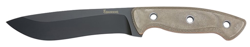 Picture of Browning Desolation Large 6" Fixed Drop Point Plain Black Powder Coated 440C SS Blade, Tan Micarta Laminate Handle 3220517B