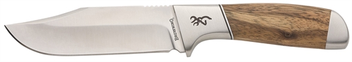 Picture of Browning Sage Creek Large 4.50" Fixed Clip Point Plain Satin 9Cr14MoV SS Blade, Brown Zebra Wood Handle 3220537