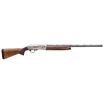 Picture of Browning A5 Ultimate, Semi-automatic Shotgun, 16 Gauge 2.75" Chamber, 26" Barrel, Blued Finish, Black, Silver Receiver, Fiber Optic Front Sight, Wood Stock, Includes 3 Choke Tubes - F, M, IC, 4 Rounds 0118205005