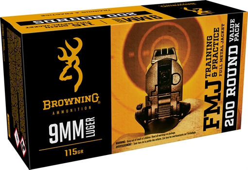 Picture of Browning Ammo B191800096   9mm 115gr Full Metal Jacket 200 Per Box/5 Case *Bulk Pack