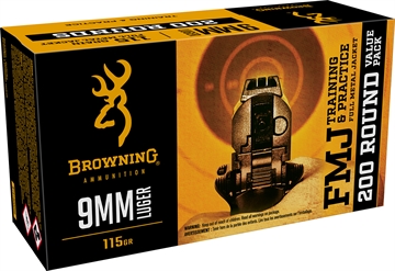 Picture of Browning Ammo B191800096   9mm 115gr Full Metal Jacket 200 Per Box/5 Case *Bulk Pack