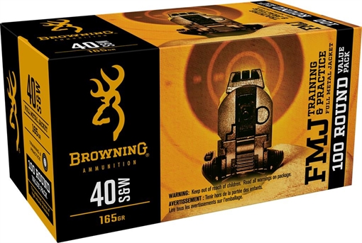 Picture of Browning Ammo FMJ Value Pack 40S&W 165gr Full Metal Jacket 100 Per Box/5 Case B191800404