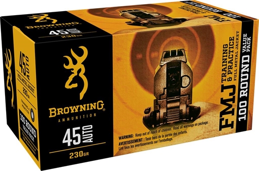 Picture of Browning Ammo FMJ Value Pack 45ACP 230gr Full Metal Jacket 100 Per Box/5 Case B191800454