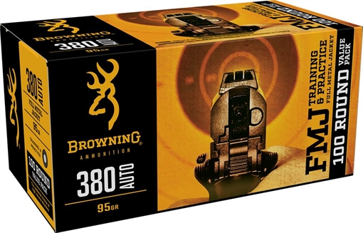 Picture of Browning Ammo FMJ Value Pack 380ACP 95gr Full Metal Jacket 100 Per Box/5 Case B191803804