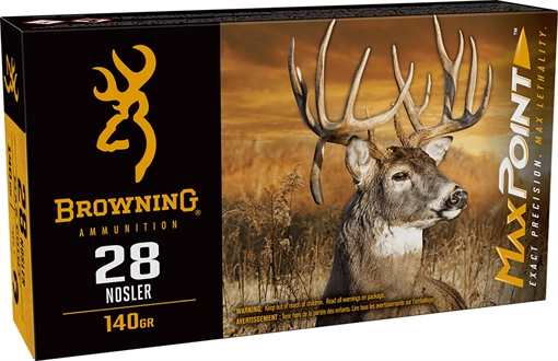 Picture of Browning Ammo Max Point 28Nosler 140gr 20 Per Box/10 Case B192100282